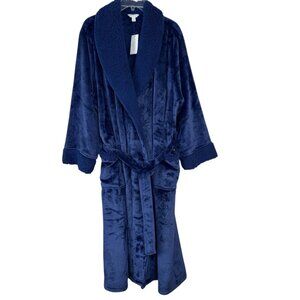 Charter Club Intimates NEW Super Soft Robe Medievel Blue XL/XXL Navy Fleece